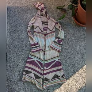 Free People Summer San Lima Aztec Hooded Duster